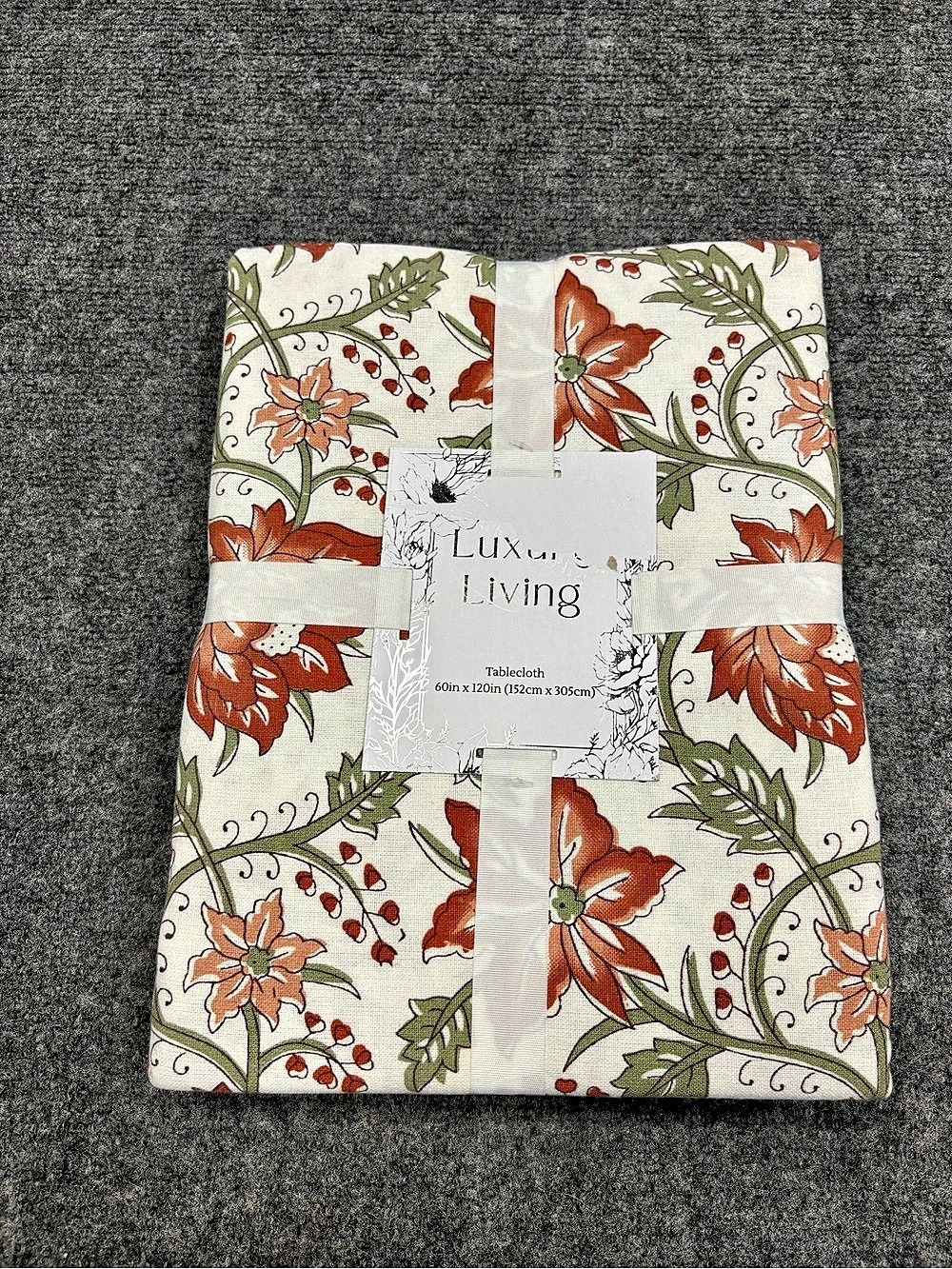Murielle Designs Tablecloth Floral Fall Colors 60 x 120 in NWT